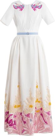 Saiid Kobeisy Linen Dress With Abstract Beading