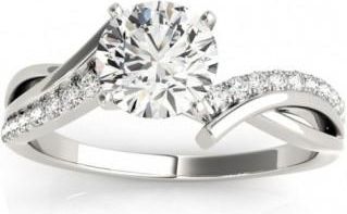 Allurez Lab Grown Diamond Twist Bypass Engagement Ring Setting Palladium (0.09ct)