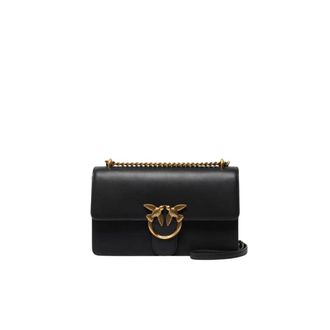 Pinko Love One Classic - Dames - Schoudertassen - Zwart - ONE Size - Leer - Tassen
