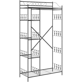 vidaXL Open Wardrobe with Shelf Black 101 x 43 x 188 cm Steel vidaXL
