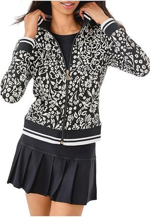 Lilly Pulitzer Regate Jacket Upf 50+ Womens Jacket Noir Purrfect Pounce : XXS, Nylon/Spandex