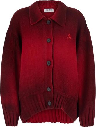 The Attico Sprayed Cardigan - Dames - Vesten - Rood - XS - Wol - Truien & Vesten