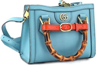 Gucci Diana NM Bamboo Handle Tote Leather Mini crossbody bag - Blauw