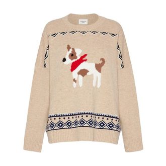 Max Mara Pavidi Sweater - Dames - Ronde hals truien - Beige - M - Wol - Truien & Vesten