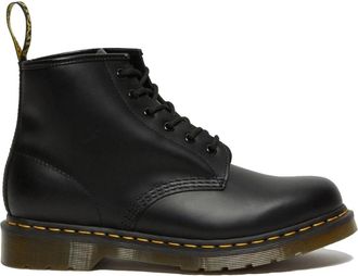 Dr. Martens 101 Smooth Boots - Klassieke Docs met gele stiksels - Heren - Veterlaarzen - Zwart - 40 EU - Leer - Schoenen