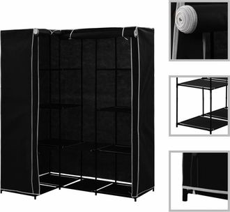 vidaXL Armadio Angolare Nero 130x87x169 Cm - Vidaxl