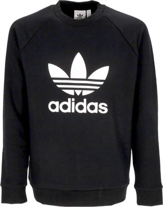 adidas Lichtgewicht Crewneck Sweatshirt met Trefoil-logo - Heren - Sweatshirts - Zwart - L - Katoen - Hoodies & sweatvesten