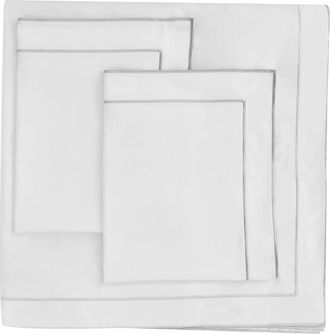 Melange Home Framed Embroidered Duvet & Sham Set in White/Grey at Nordstrom Rack, Size Full/queen