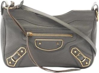 Balenciaga Pre-owned Vintage Cross Body Bag - Dames - Vintage Schoudertas - Grijs - ONE Size - Leer - Vintage