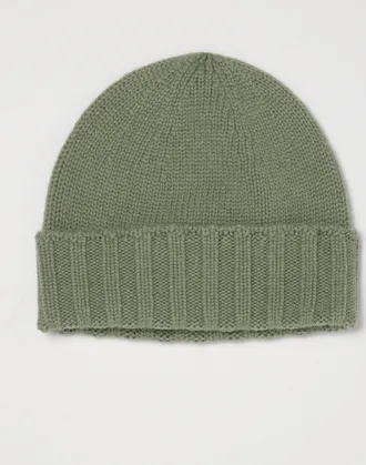 Drumohr Pure Cashmere Rib-Knit Beanie Hat with Cuff