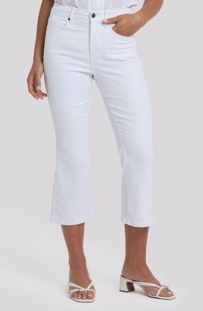 NYDJ Monica High Waist Crop Kick Flare Jeans in Optic White at Nordstrom, Size 00
