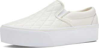 Vans Classic Slip-On Stackform Shoes Quilted Leather Marshmallow : Mens 13 - Womens 14.5 Medium, Textile