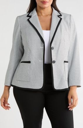 Kasper Framing Two-Button Jacket in Lily White/Blk at Nordstrom, Size 18W