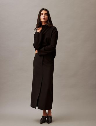 Calvin Klein Womens Structured Stretch Skirt - Black - 25