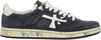 Premiata Blue Bsktclay 7708 Istrice Suede Low-Top Sneakers