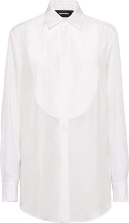 Dsquared2 bib-collar cotton shirt - women - Cotton - 38 - White
