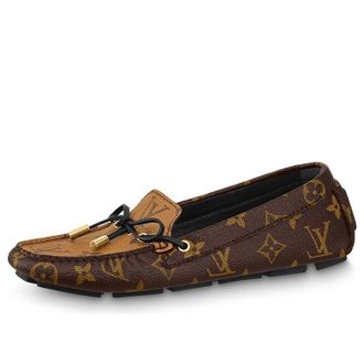 Louis Vuitton (WMNS) LOUIS VUITTON Gloria Flat Loafers Brown Monogram with Black 1ABV2A