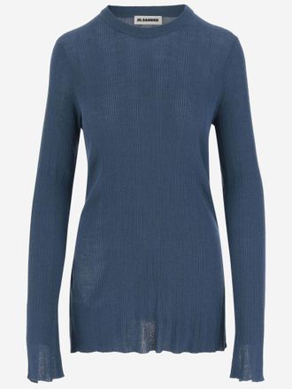 Jil Sander Blue Wool Jumper
