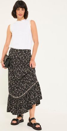 Fat Face FatFace Aurielle Black Mono Ditsy Maxi Skirt