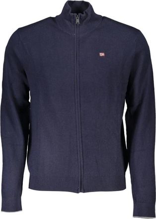 Napapijri Blauwe Geborduurde Ritsvest - Heren - Vesten - Blauw - M - Truien & Vesten