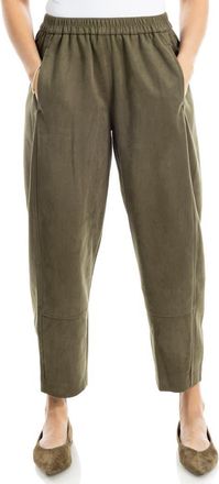 Max Studio Faux Suede Barrel Pants in Sage at Nordstrom Rack, Size X-Small