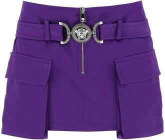 Versace Purple Viscose Mini Womens Skirt
