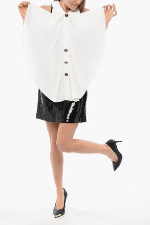 Balmain Vestito Senza Maniche In Paillettes Con Dettaglio Colletto Balmain