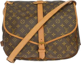 Louis Vuitton Saumur Monogram Canvas Brown Canvas Handbag (Pre-Owned)