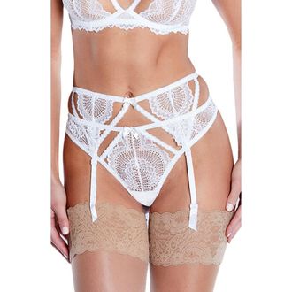 Journelle Natalia Lace Suspender Belt in Alabaster at Nordstrom, Size X-Small