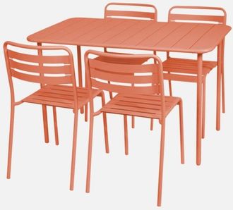 Sweeek Mesa De Jard&iacute;n Metal Con 4 Sillas