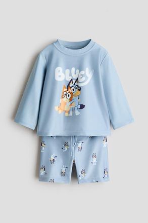 H&M Printed swim set in Light Blue/bluey at Nordstrom, Size 9-12M