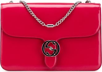 Gucci Pre-owned Gucci Medium Patent Dollar Interlocking G Crossbody Unisex 387606 520981