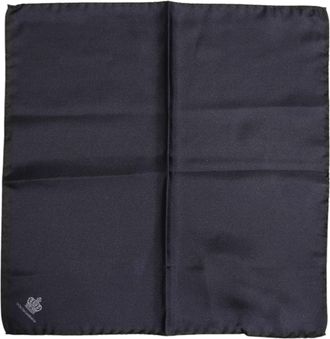 Dolce & Gabbana Mens Blue DG Crown Silk Square Men Foulard Scarf - One Size