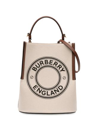 Burberry 2010-2025 Small Canvas Logo Peggy Bucket Bag satchel - Brown