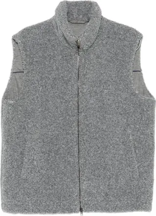 Herno Mouwloze Gilet met Hoge Hals en Ritssluiting Vooraan - Heren - Bodywarmers - Grijs - 2XL - Nylon - Jassen