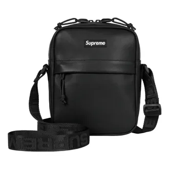 SUPREME FW23 Leather Shoulder Bag Black SUP-FW23-0834