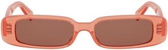 Celine 53mm Rectangle Sunglasses in Shiny Orange/bordeaux at Nordstrom