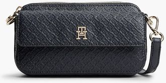 Tommy Hilfiger Womens Allover Monogram Crossbody Bag - Space Blue