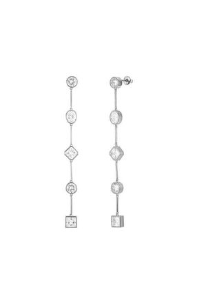Untamed Petals Carmela Bezel Crystal Drop Earrings in Silver at Nordstrom