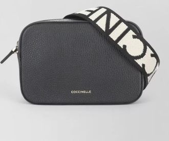 Coccinelle leather shoulder bag removable logo strap