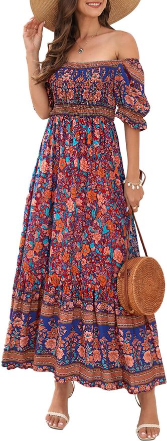 OFF-SHOULDER CAMI TUNIC (NAVY FLOWER)（Lorinda Tropical Print 
