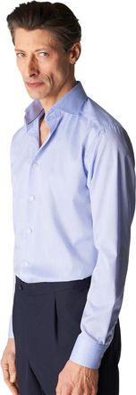 Eton Katoenen Eton overhemd effen lichtblauw slim fit