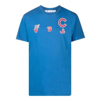 Off-white Mens X Mlb Chicago Cubs T-Shirt - Blue - Size 2XS