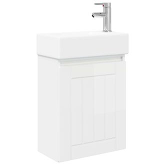 vidaXL M&oacute;dulo De Ba&ntilde;o Con Grifer&iacute;a Blanco Brillante Vidaxl