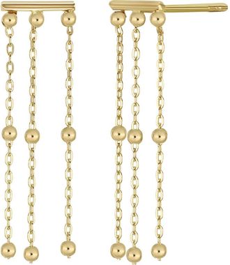 Bony Levy 14K Yellow Gold Beaded Chain Drop Earrings at Nordstrom Rack