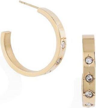 Alex and Ani Crystal Accent Hoop Earrings in Gold at Nordstrom