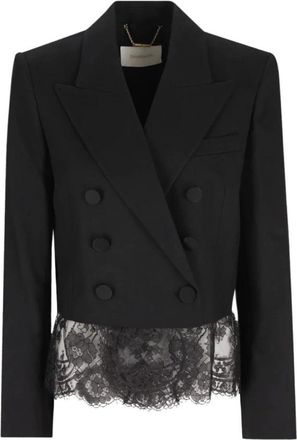 Zimmermann Valiant Lace Cropped Blazer - - Jackets - Donna - Nero - L