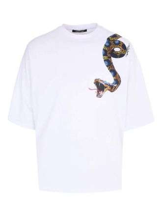 Roberto Cavalli snake-print T-shirt - White