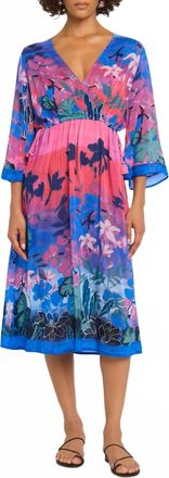 Johnny Was Midi Nekaneh Dress In Lavandula Scarf