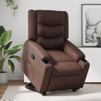 vidaXL Vidaxl - Sill&oacute;n Reclinable Elevable Cuero Sint&eacute;tico Marr&oacute;n